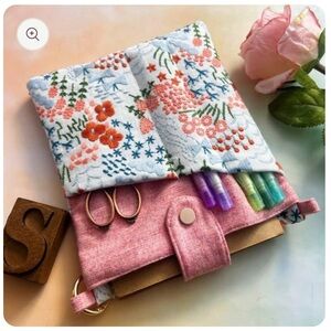 Floral Embroidered Book Reader sleeve fits  A5